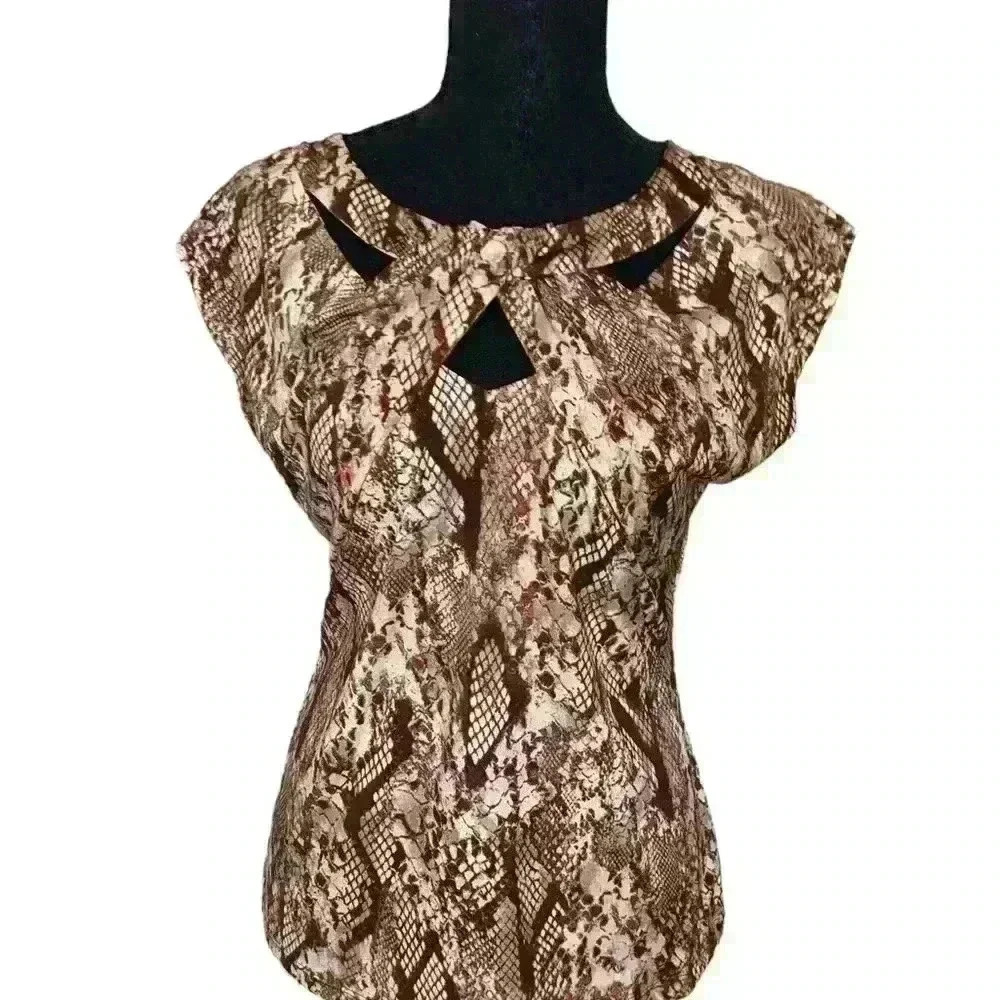 Miss Tina Snake Skin Print Top.